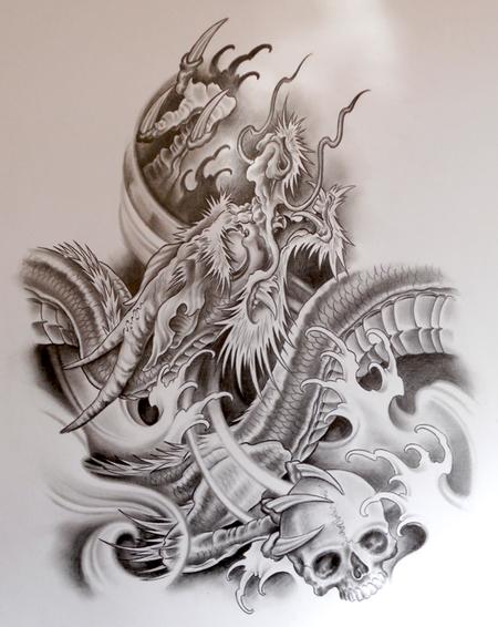 Audi - Dragon and Skull Original Art